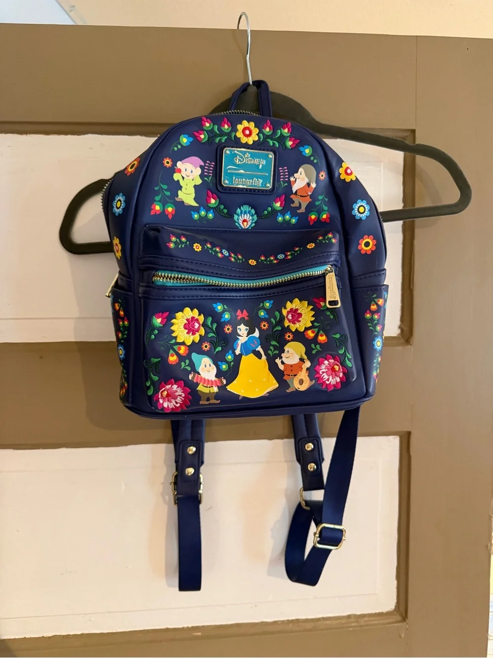Loungefly Navy Snow White Floral Mini Backpack